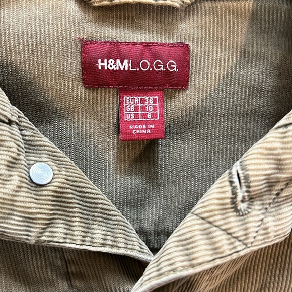 H&M L.O.G.G Khaki colored Corduroy Style Jacket - Picture 3 of 4
